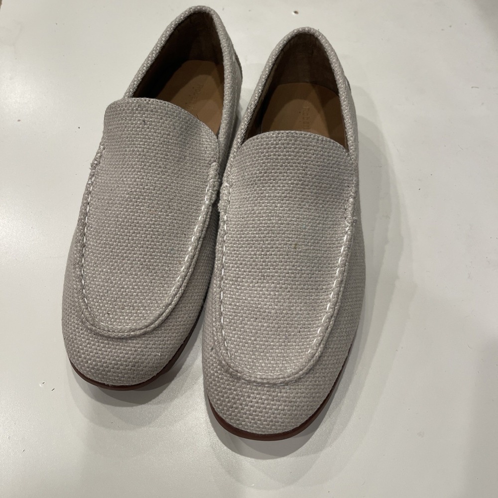 Robert Wayne Men's 10D Beige Canvas Loafers Slip On Preppy‎ Resort Casual Shoes - Picture 2 of 7